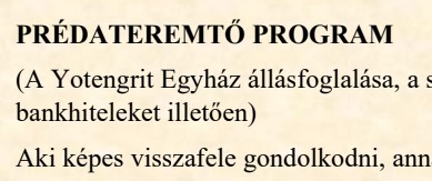 PRÉDATEREMTŐ PROGRAM