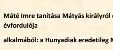 Máté Imre tanítása Mátyás királyról