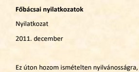 Főbácsai nyilatkozatok