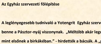 Az Egyház szervezeti ..