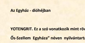 Az Egyház - dióhéjban